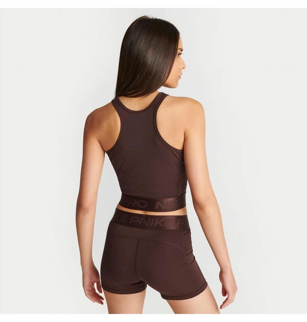 Спортивный топ женский Nike Pro Dri-Fit Crop Tank Brown XS Коричневый FQ7934-227 - Фото 2 Спортивный топ женский Nike Pro Dri-Fit Crop Tank Brown XS Коричневый FQ7934-227 - изображение 2