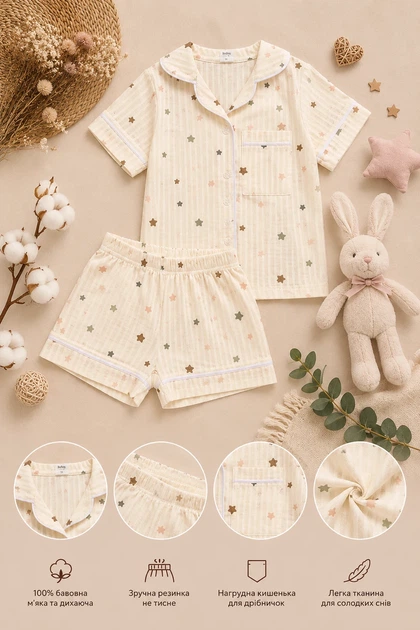 Пижама Star Dreams Kiddo молочный 116 см - Фото 3 Пижама Star Dreams Kiddo молочный 116 см - изображение 3