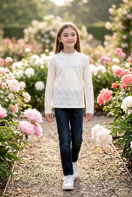 Кофта «Кружевная нежность» Kiddo молочный 152 см - Фото 1 Кофта «Кружевная нежность» Kiddo молочный 152 см - изображение 1