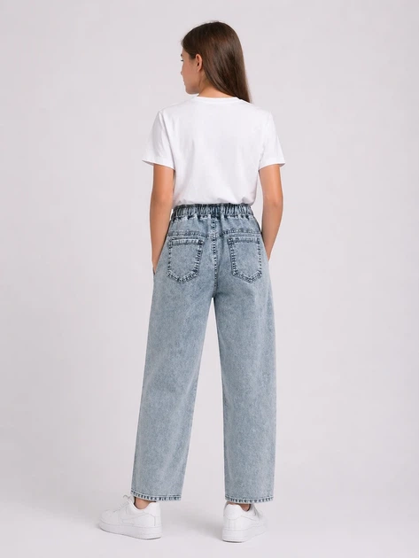 Джинси wide-leg світло-блакитні (універсальні) Kiddo синій 146 см - Фото 2 Джинси wide-leg світло-блакитні (універсальні) Kiddo синій 146 см - зображення 2