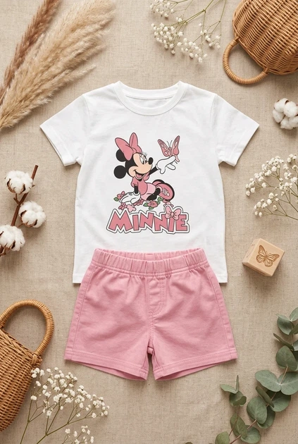 Костюм с бабочкой, розовые шорты Kiddo розовый 134 см - изображение 3