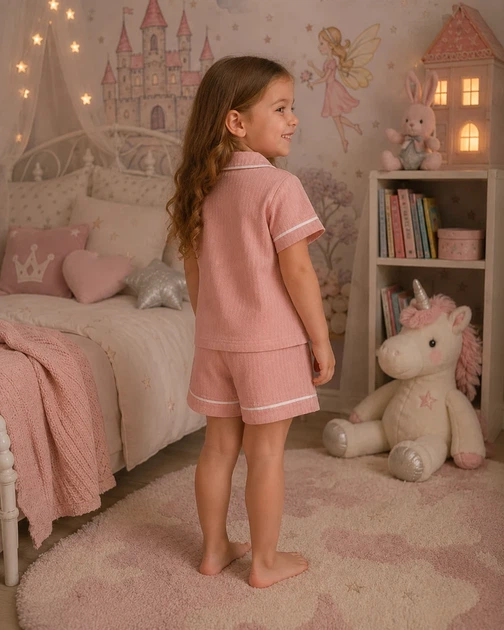 Піжама Soft Blush Kiddo Пудра розмір 116 (KIDDO-602A382CE8B24C0596520712D6E29EDB) - Фото 2 Піжама Soft Blush Kiddo Пудра розмір 116 (KIDDO-602A382CE8B24C0596520712D6E29EDB) - зображення 2