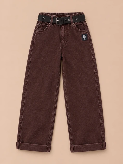Джинси Baggy з ременем Kiddo Шоколад розмір 134 (KIDDO-CB7C596EC1CD45958594C9859384EBCE) - Фото 3 Джинси Baggy з ременем Kiddo Шоколад розмір 134 (KIDDO-CB7C596EC1CD45958594C9859384EBCE) - зображення 3