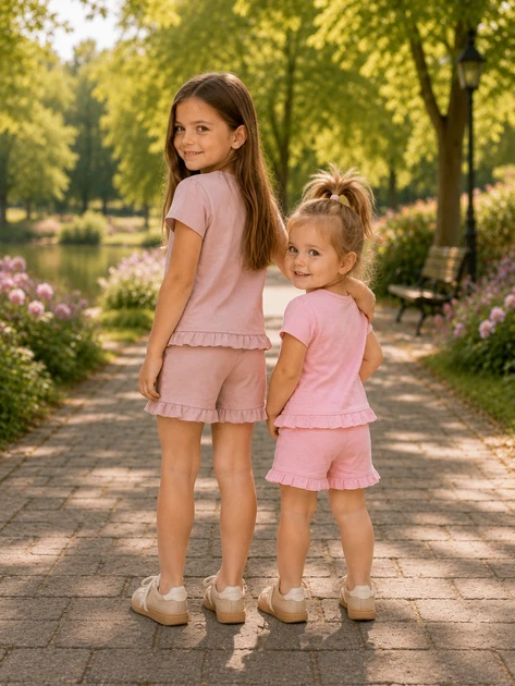 Костюм для девочки Kiddo пудровый 74 см - Фото 3 Костюм для девочки Kiddo пудровый 74 см - изображение 3