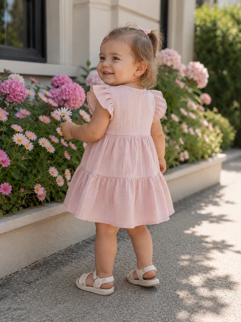 Платье Cotton Breeze Kiddo пудровый 80 см - Фото 2 Платье Cotton Breeze Kiddo пудровый 80 см - изображение 2