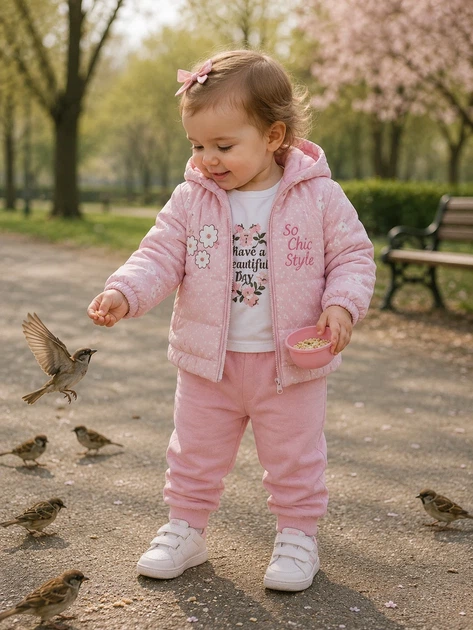 Костюм-тройка “Little Daisy” Kiddo розовый 74 см - Фото 1 Костюм-тройка “Little Daisy” Kiddo розовый 74 см - изображение 1