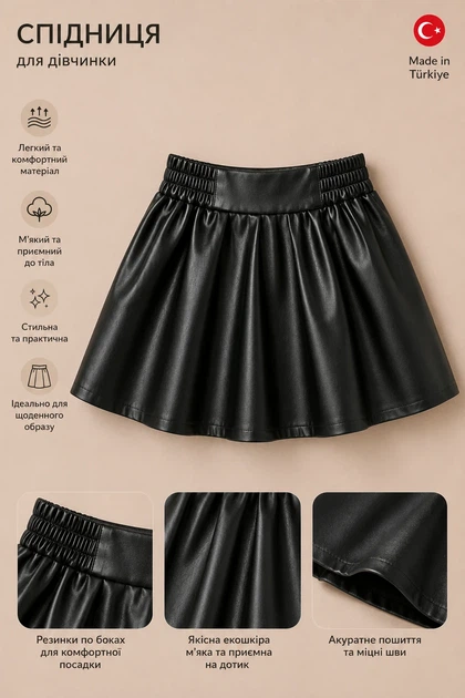 Юбка Elegant Eco Kiddo черный 122 см - Фото 3 Юбка Elegant Eco Kiddo черный 122 см - изображение 3