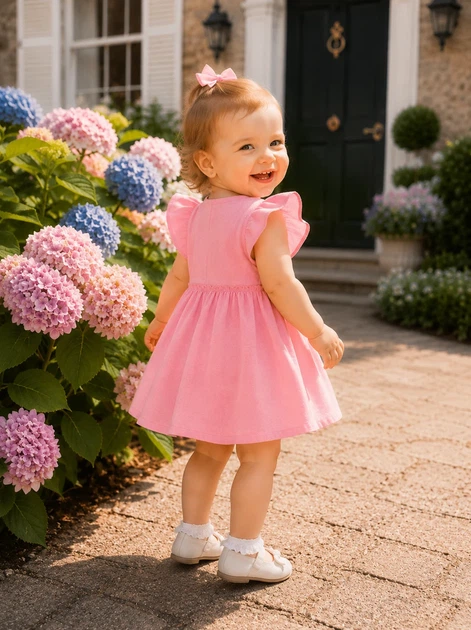 Платье для девочки “Pink Charm” Kiddo розовый 92 см - Фото 2 Платье для девочки “Pink Charm” Kiddo розовый 92 см - изображение 2