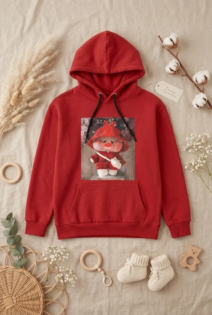 Худі дитяче для дівчинки “Christmas Bear” Kiddo Червоний розмір 152 (KIDDO-991A70893D2B443396705681D1CA7744) - зображення 3