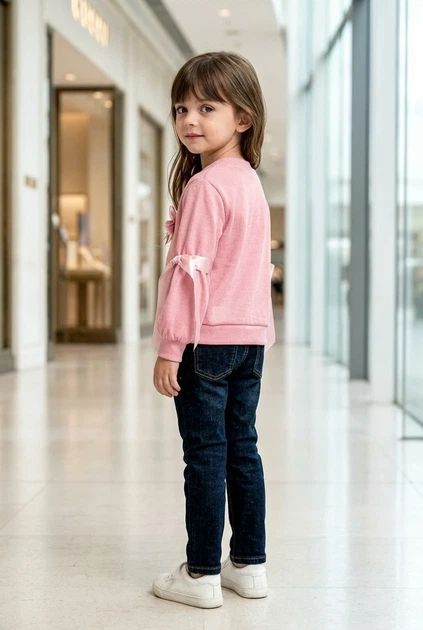 Кофта для девочки "Розовые бантики" Kiddo розовый 98 см - изображение 2