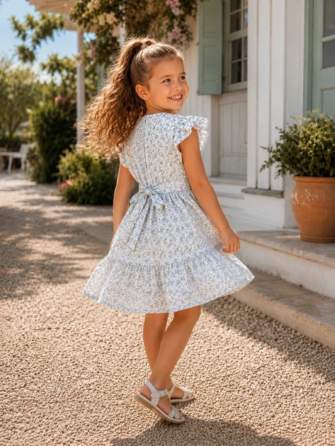 Платье Blossom Kiddo голубой 98 см - Фото 2 Платье Blossom Kiddo голубой 98 см - изображение 2