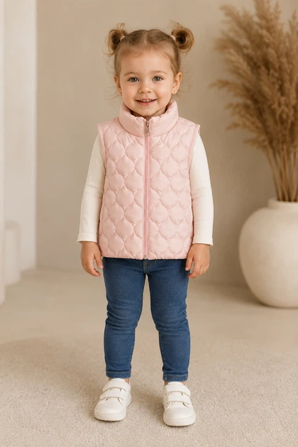 Жилетка стеганая Soft Kids Kiddo персиковый 86 см - Фото 1 Жилетка стеганая Soft Kids Kiddo персиковый 86 см - изображение 1