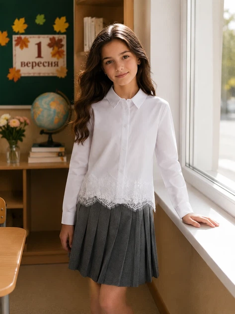 Блуза Elegant Lace Kiddo Білий розмір 140 (KIDDO-E70F0DCA096D41508A5317B41CDA2924) - Фото 1 Блуза Elegant Lace Kiddo Білий розмір 140 (KIDDO-E70F0DCA096D41508A5317B41CDA2924) - зображення 1