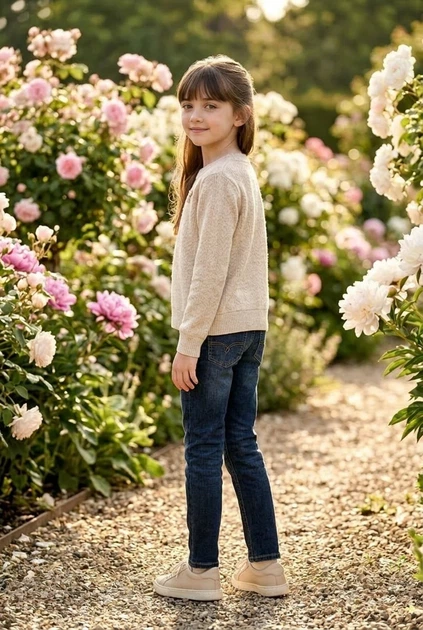 Кофта вязаная с брошкой Kiddo бежевый 134 см - Фото 2 Кофта вязаная с брошкой Kiddo бежевый 134 см - изображение 2