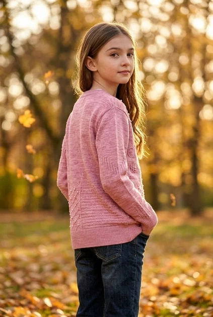 Кардиган вязаный с декором (розовый) Kiddo розовый 170 см - Фото 2 Кардиган вязаный с декором (розовый) Kiddo розовый 170 см - изображение 2