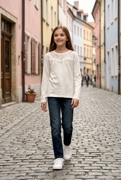 Кофта "Цветочное кружево" Kiddo молочный 164 см - Фото 1 Кофта "Цветочное кружево" Kiddo молочный 164 см - изображение 1