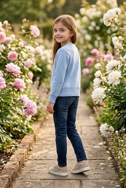 Кофта детская рубчик на молнии Kiddo голубой 122 см - Фото 2 Кофта детская рубчик на молнии Kiddo голубой 122 см - изображение 2
