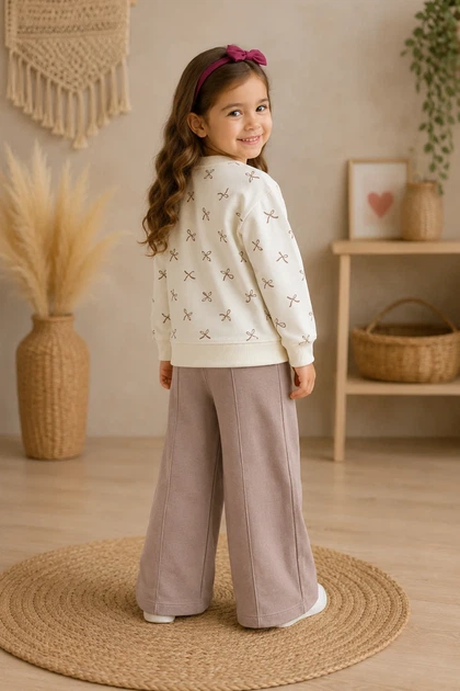 Комплект Bow Style Kiddo бежевый 92 см - Фото 2 Комплект Bow Style Kiddo бежевый 92 см - изображение 2