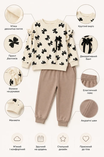 Костюм Butterfly Charm Kiddo молочный 98 см - изображение 3