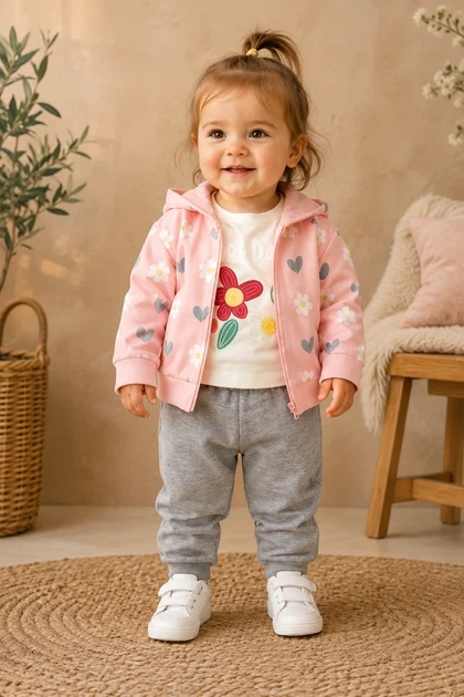 Комплект тройка Little Blossom Kiddo розовый 80 см - Фото 1 Комплект тройка Little Blossom Kiddo розовый 80 см - изображение 1