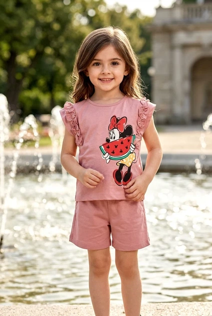 Костюм с рюшами, пудра Kiddo пудровый 110 см - Фото 1 Костюм с рюшами, пудра Kiddo пудровый 110 см - изображение 1