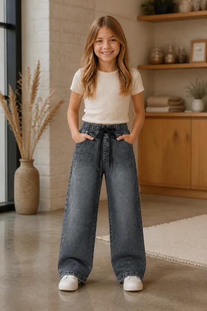 Джинси Wide Leg Denim Kiddo Сіро-блакитний розмір 164 (KIDDO-967F2FD716BC4A86AF9EA093BF018353) - Фото 1 Джинси Wide Leg Denim Kiddo Сіро-блакитний розмір 164 (KIDDO-967F2FD716BC4A86AF9EA093BF018353) - зображення 1