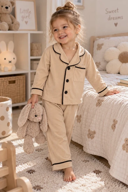 Піжама для дитини Cotton Comfort Kiddo бежевий 80 см - Фото 1 Піжама для дитини Cotton Comfort Kiddo бежевий 80 см - зображення 1
