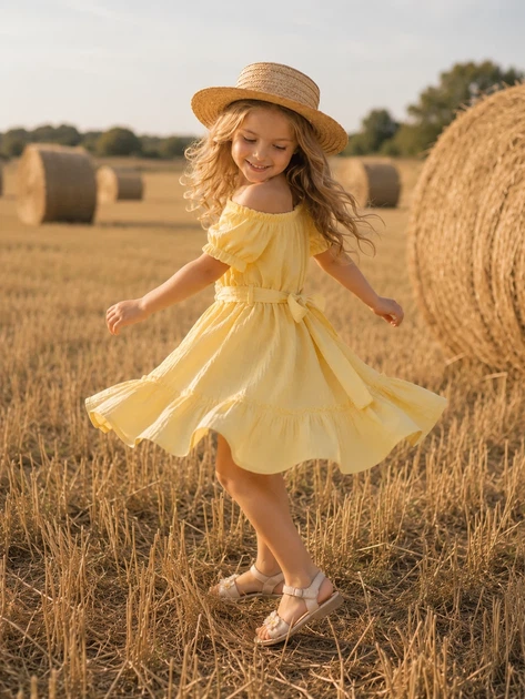 Платье Sunny Girl Kiddo лимонный желтый 122 см - Фото 2 Платье Sunny Girl Kiddo лимонный желтый 122 см - изображение 2