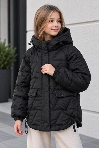 Куртка демісезонна стьобана Star Kiddo Чорний розмір 146 (KIDDO-4F32B835DE1943A684F5CD39691303CA) - Фото 1 Куртка демісезонна стьобана Star Kiddo Чорний розмір 146 (KIDDO-4F32B835DE1943A684F5CD39691303CA) - изображение 1