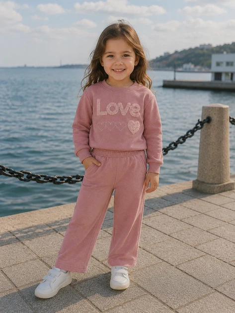 Костюм для девочки «Sweet Love» Kiddo розовый 92 см - Фото 1 Костюм для девочки «Sweet Love» Kiddo розовый 92 см - изображение 1