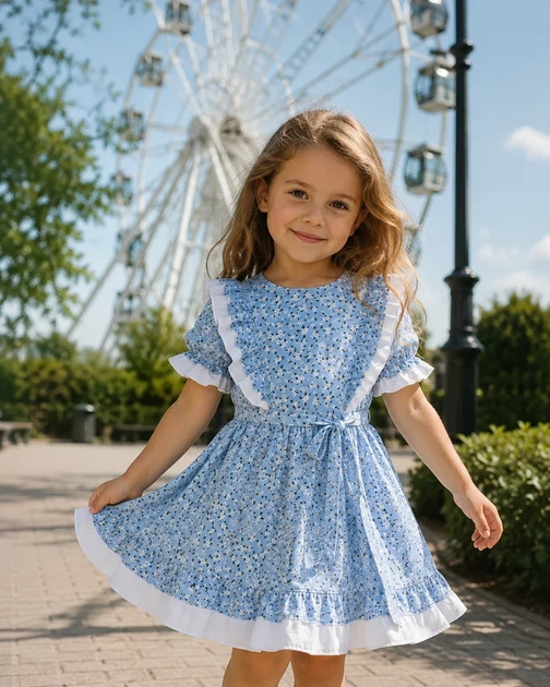 Платье Melody Kiddo голубой 116 см - Фото 1 Платье Melody Kiddo голубой 116 см - изображение 1