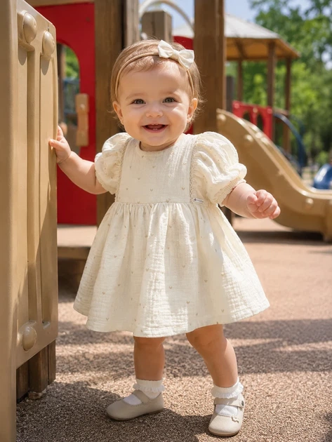 Платье муслиновое Angel Kiddo молочный 74 см - изображение 2