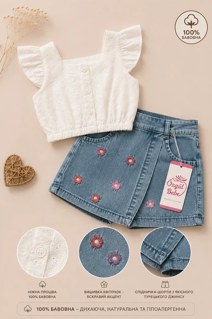 Комплект Daisy Denim Kiddo белый 104 см - Фото 3 Комплект Daisy Denim Kiddo белый 104 см - изображение 3