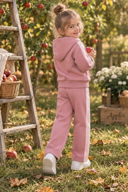 Костюм теплый Blossom Line с лампасами Kiddo розовый 98 см - Фото 2 Костюм теплый Blossom Line с лампасами Kiddo розовый 98 см - изображение 2