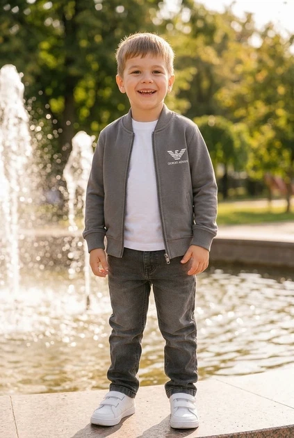 Кофта-бомбер серая Kiddo серый 146 см - Фото 1 Кофта-бомбер серая Kiddo серый 146 см - изображение 1