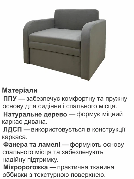 Диван-кресло Смарт-80 размер 101×80 см, лили 04 - изображение 4
