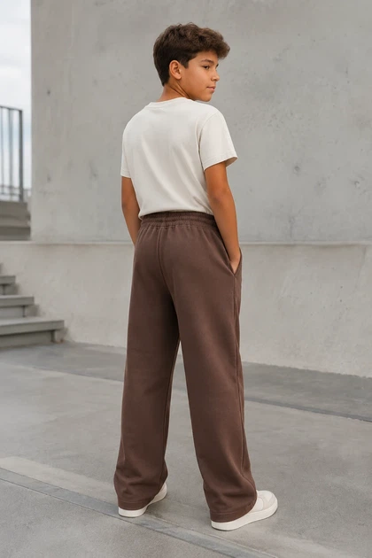 Штаны широкие коттоновые «Brooklyn Wide» Kiddo шоколадный 116 см - Фото 2 Штаны широкие коттоновые «Brooklyn Wide» Kiddo шоколадный 116 см - изображение 2