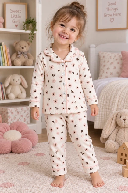 Піжама для дівчинки Cotton Flowers Kiddo Пудра розмір 92 (KIDDO-8E9CA22D7F7A4D259BF0C658DADBC379) - зображення 2