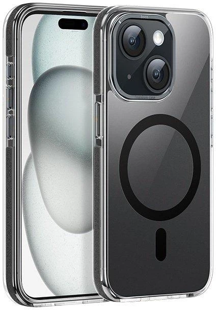 Чохол-накладка Hoco Anti-drop Magnetic для iPhone 15 Plus Transparent Black - Фото 2 Чохол-накладка Hoco Anti-drop Magnetic для iPhone 15 Plus Transparent Black - изображение 2