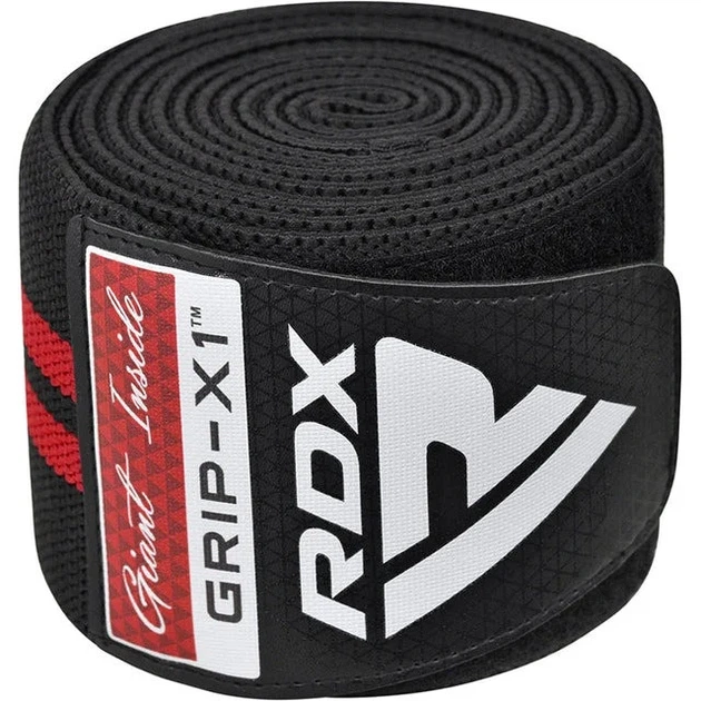 Бинти на коліна RDX GYM бавовна 200 см чорні червоні - зображення 5