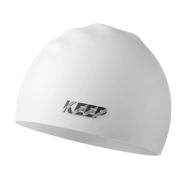 Шапочка для плавания Keep Swimming Cap, унисекс, силиконовая водонепроницаемая шапочка для плавания, высокоэластичная, с увеличенными ушами, для защиты ушей при длинных волосах, для взрослых, цвет 055, белый. - изображение 4