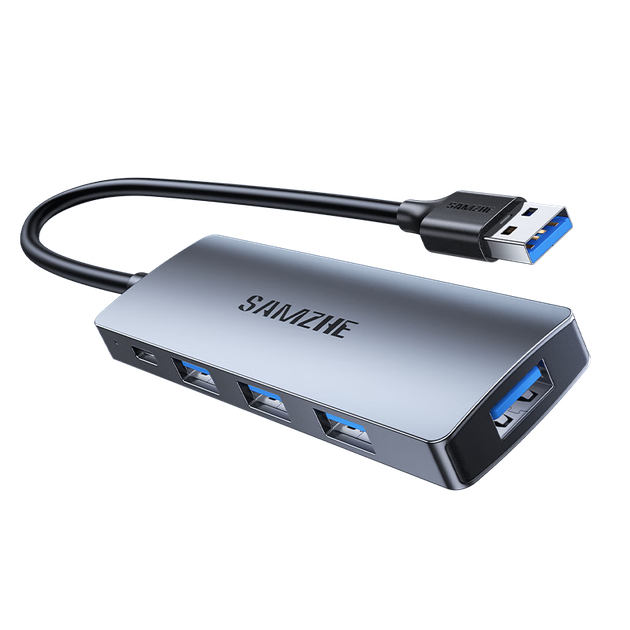 Sanze USB 3.0 Металлический 4-портовый USB-концентратор, док-станция, высокоскоростной разветвитель, блок питания Type-C HBK1 - зображення 4
