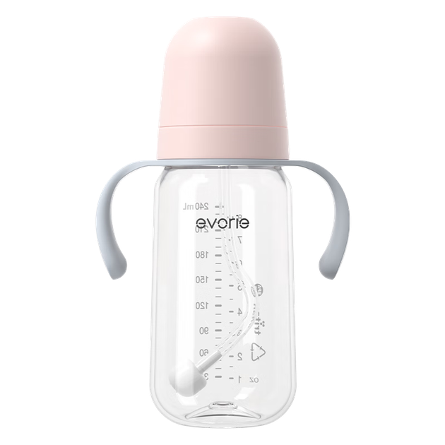 Дитяча пляшечка Evorie Exquisite Series Tritan з широким горлом 240 мл, рожево-рожева (від 6 місяців) - Фото 4 Дитяча пляшечка Evorie Exquisite Series Tritan з широким горлом 240 мл, рожево-рожева (від 6 місяців) - зображення 4