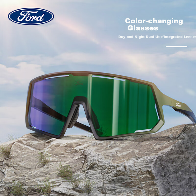 Спортивные очки для велоспорта Fute Outdoor Sports, для дневного и ночного использования, фотохромные поляризованные очки для бега для мужчин и женщин, защитные очки, матовая зеленая оправа - F164 - изображение 6