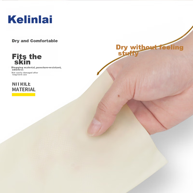 Нитриловые перчатки Kelinlai, 2 пары, размер M, средняя длина, нескользящие, прочные, устойчивые к проколам, для уборки, защиты кожи, мытья посуды и выполнения домашних дел. - Фото 8 Нитриловые перчатки Kelinlai, 2 пары, размер M, средняя длина, нескользящие, прочные, устойчивые к проколам, для уборки, защиты кожи, мытья посуды и выполнения домашних дел. - изображение 8