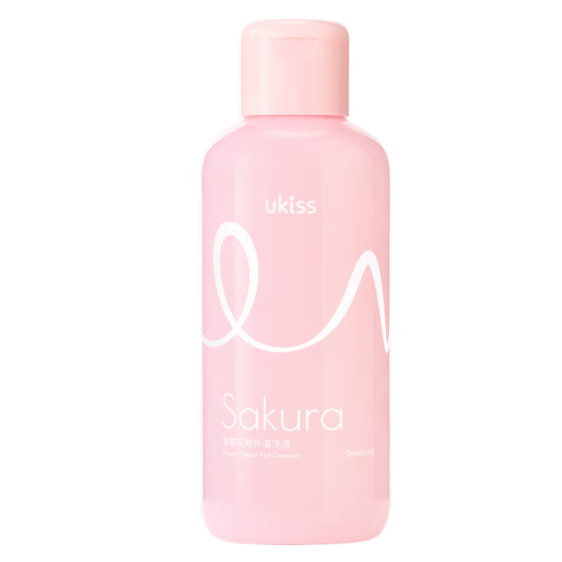 Очищувальний розчин Ukiss Snow Cherry Blossom Powder 150 мл *2 (пензлі для макіяжу, губки, засіб для чищення Beauty Blender) - изображение 4