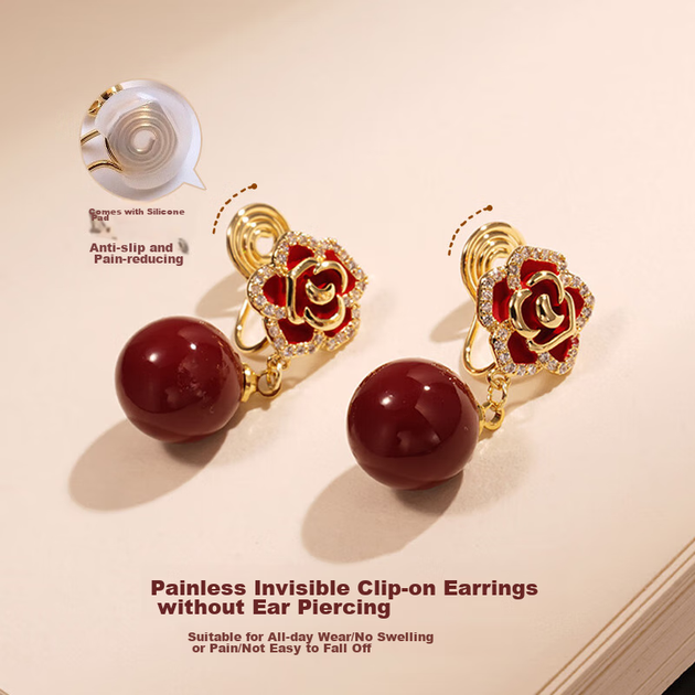 Сережки-кліпси Dairo Red Pearl для жінок без пірсингу, маленькі сережки-кліпси в стилі Chanel, осінь-зима, святкові сережки-кліпси від комарів, аксесуари для вух - Фото 6 Сережки-кліпси Dairo Red Pearl для жінок без пірсингу, маленькі сережки-кліпси в стилі Chanel, осінь-зима, святкові сережки-кліпси від комарів, аксесуари для вух - зображення 6
