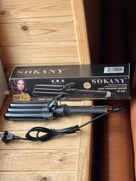 Потрійна плойка для волосся SOKANY SK-669 з керамічним покриттям для створення хвиль та локонів - зображення 2