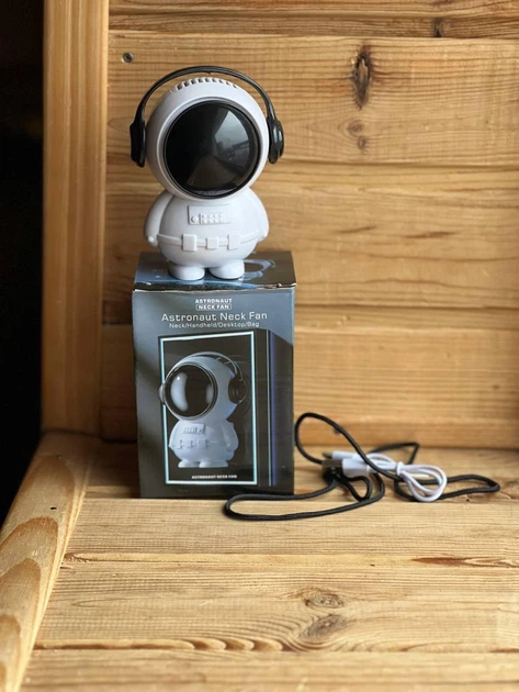 Портативний міні-вентилятор Astronaut Fan 4 в 1 акумуляторний, 3 швидкості, USB, на шию та настільний - изображение 2
