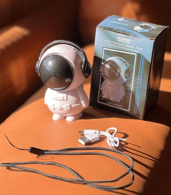Портативний міні-вентилятор Astronaut Fan 4 в 1 акумуляторний, 3 швидкості, USB, на шию та настільний - изображение 6
